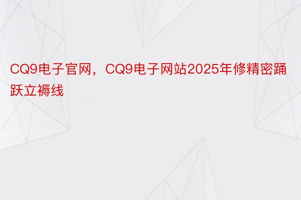 CQ9电子官网，CQ9电子网站2025年修精密踊跃立褥线