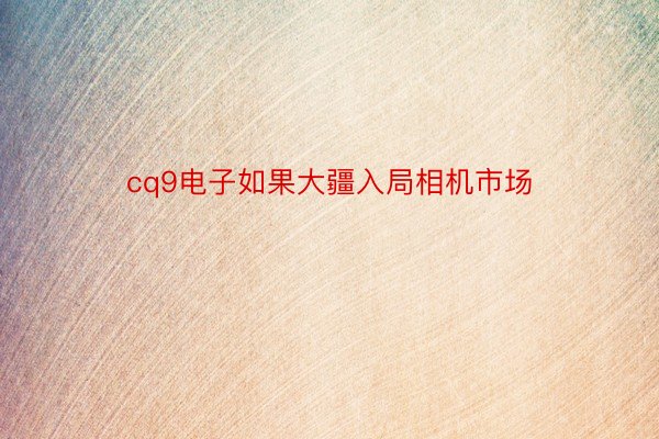 cq9电子如果大疆入局相机市场